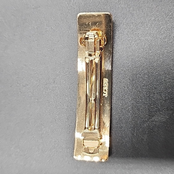 J. Crew Brushed Metal Barrette Hairclip Gold-tone Screw Details - Picture 2 of 4